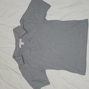 Heiny Collection grey cropped polo shirt + Women's (Junior's) Size S